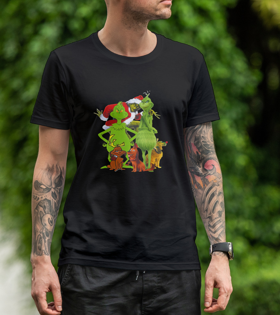 Grinch Max Dog Christmas Characters Collection T-Shirt