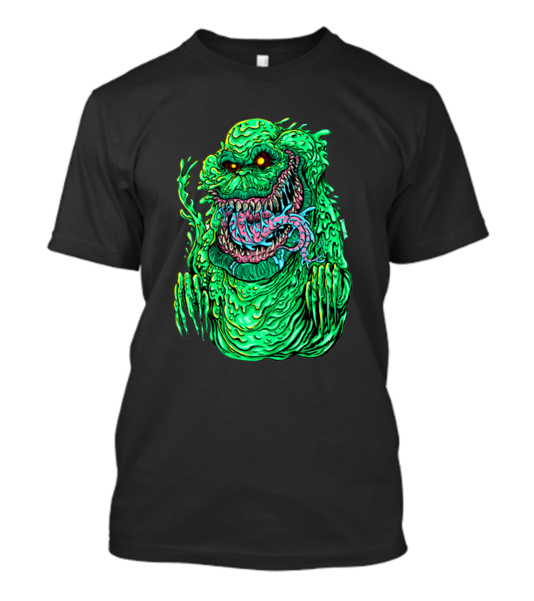 Gross Ghost Slimer Creature With Fish Grin T-Shirt