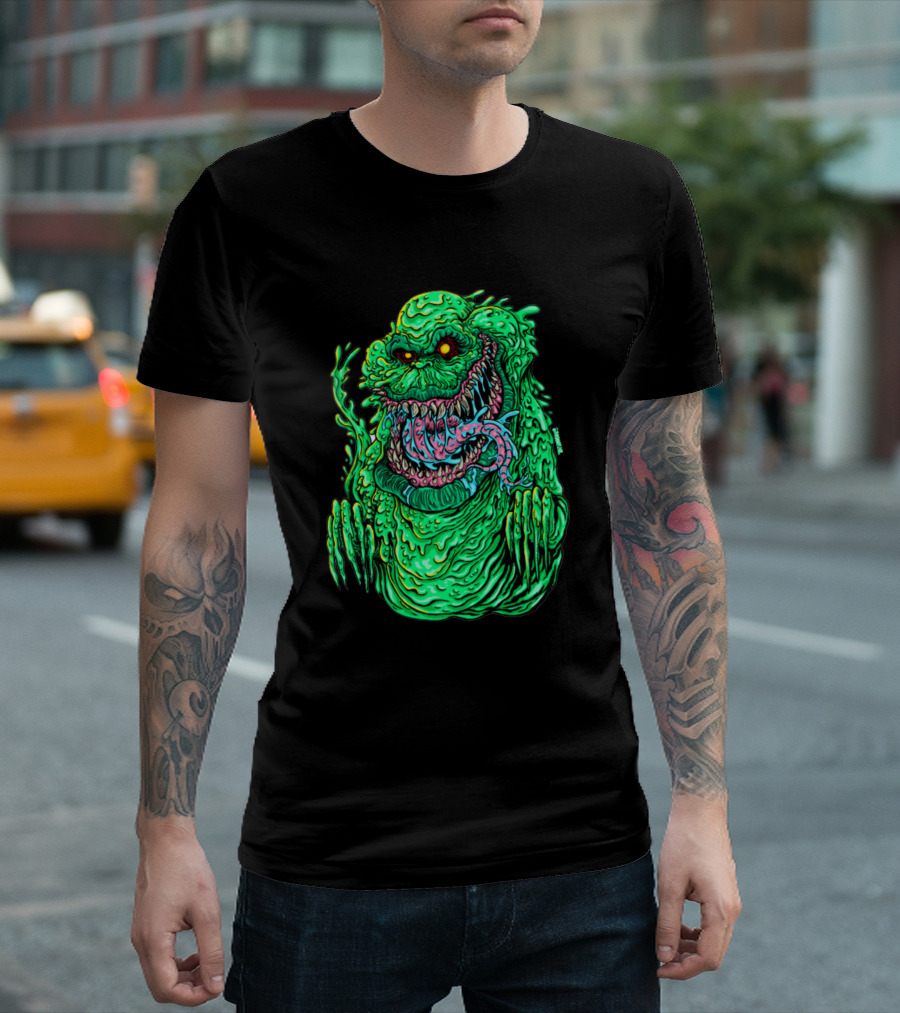 Gross Ghost Slimer Creature With Fish Grin T-Shirt