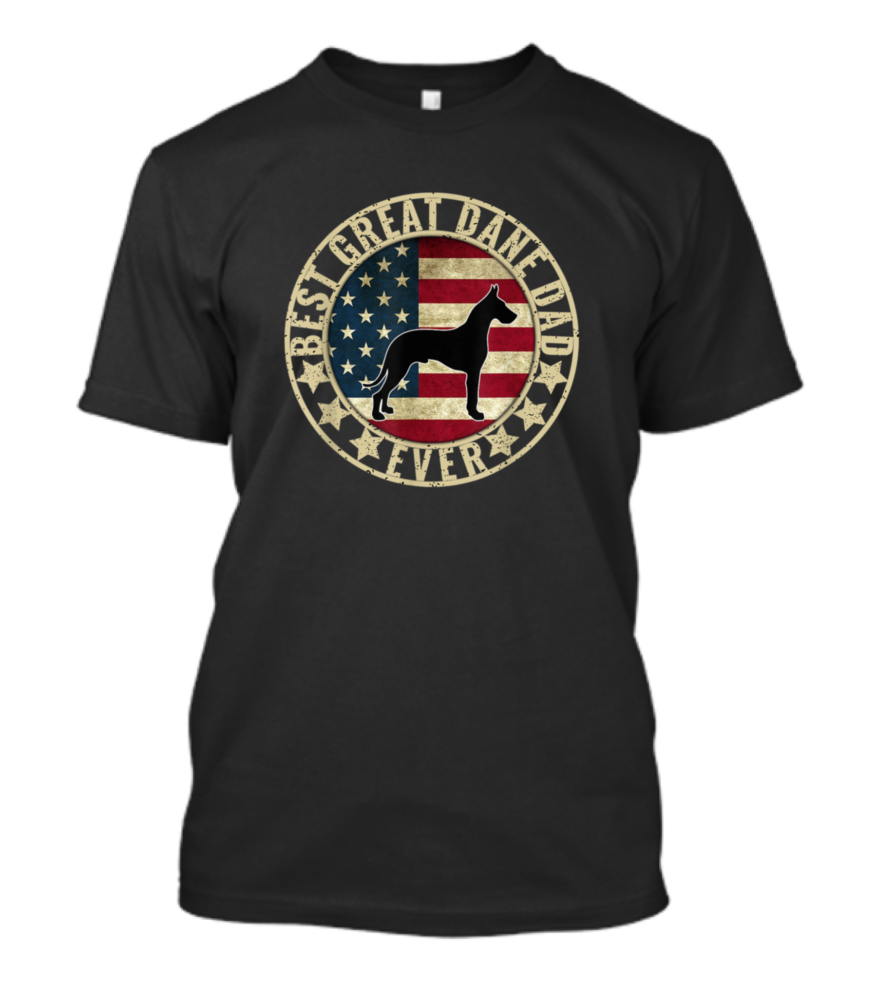 Best Great Dane Dad Ever Patriotic American Flag T-Shirt