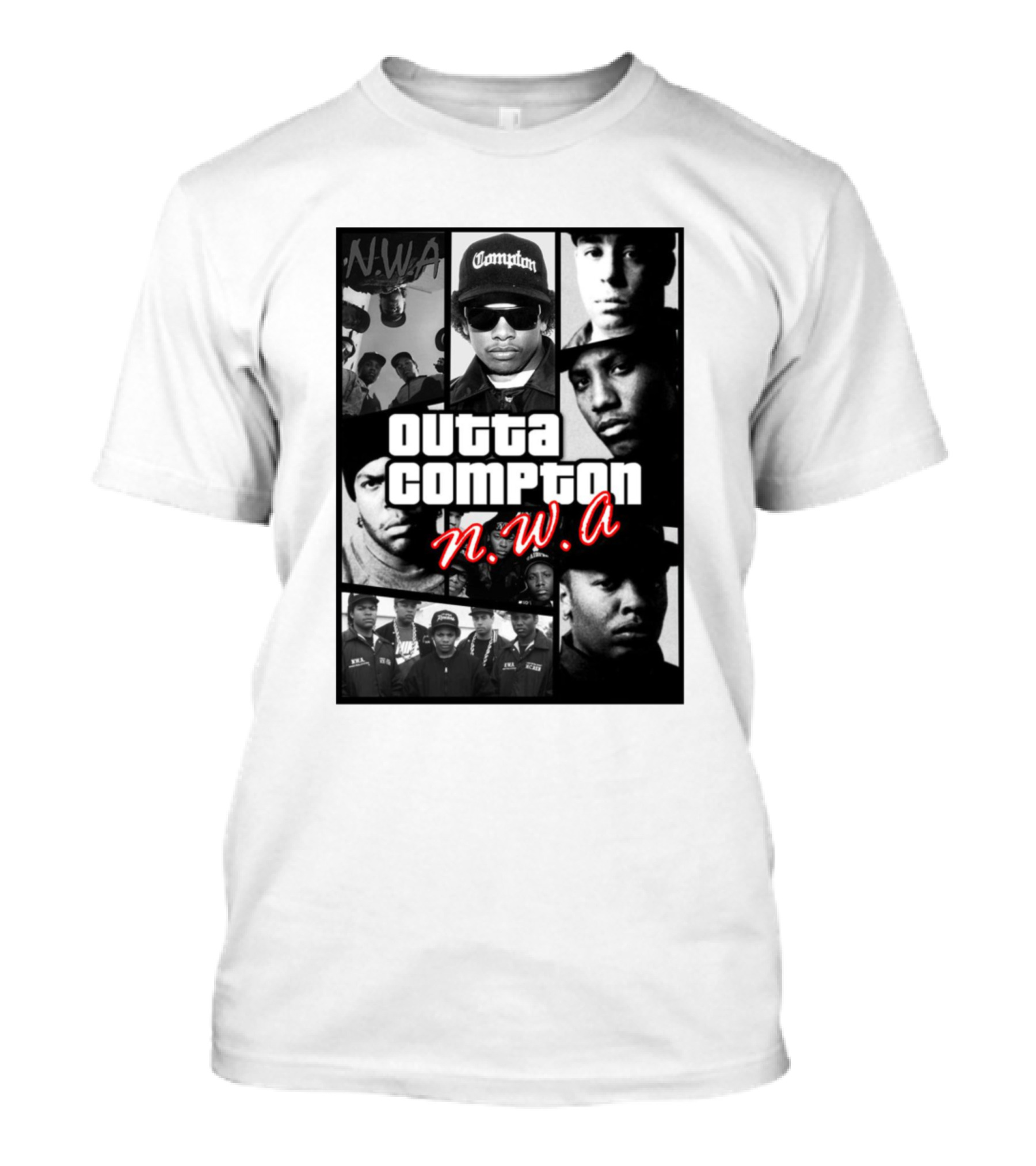 Outta Compton N.W.A Iconic Group Photo Collage T-Shirt