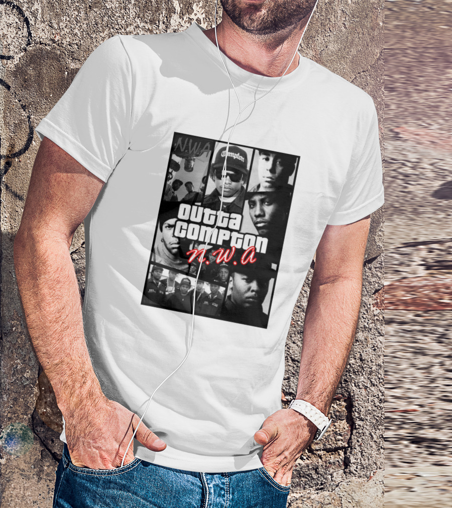 Outta Compton N.W.A Iconic Group Photo Collage T-Shirt