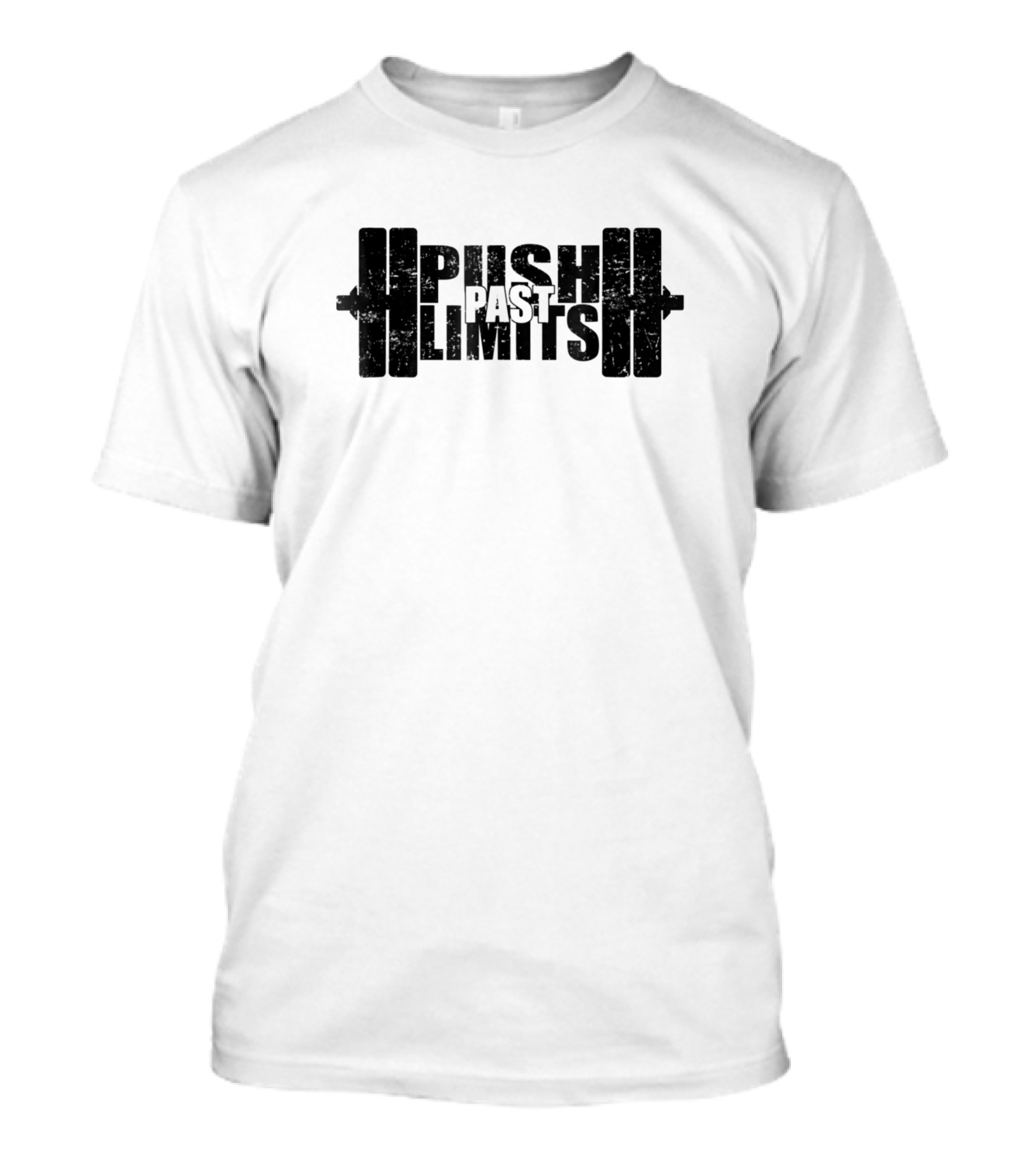Push Past Limits Fitness Box Gym Lifting Barbell T-Shirt