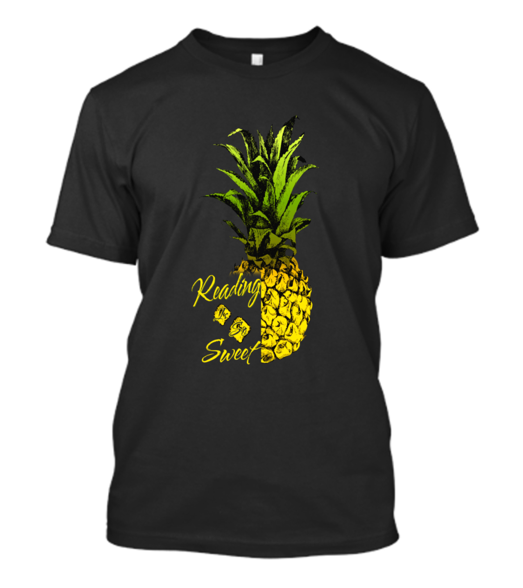 Reading Is Sweet Funny Book Lover Pineapple Reader Fruit T-Shirt