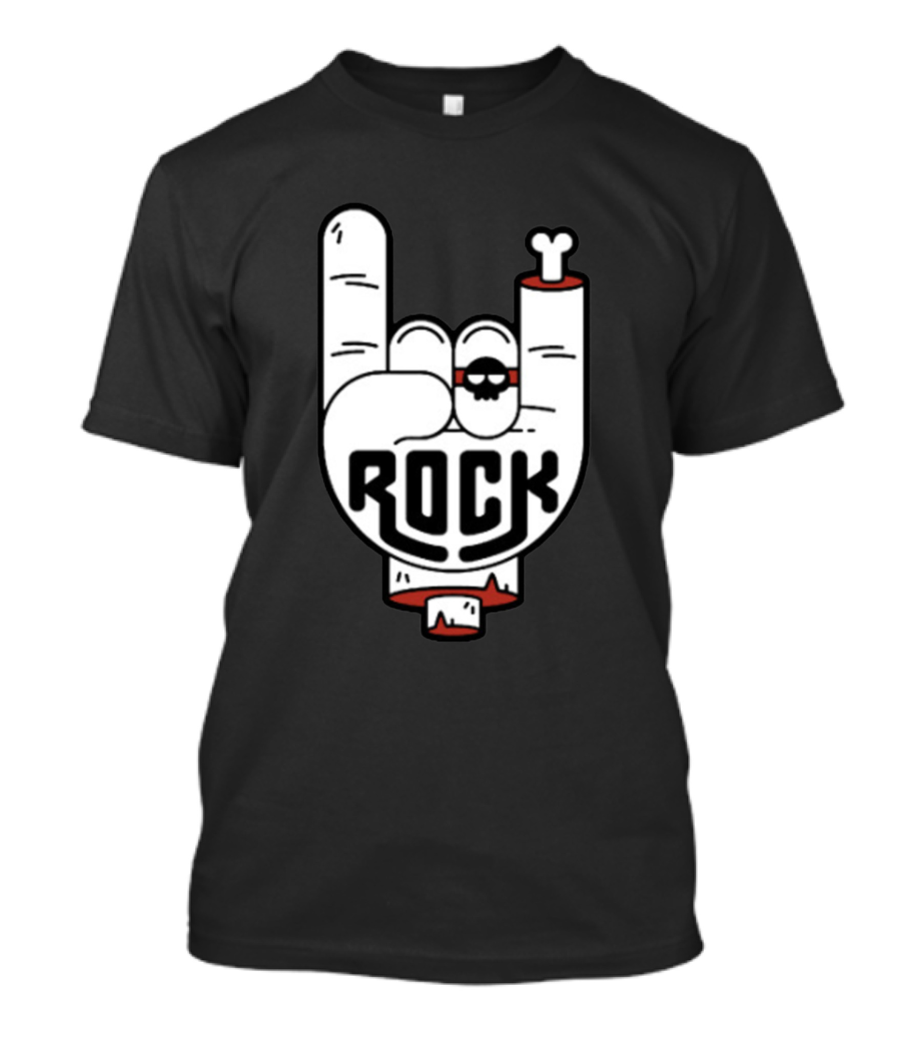 ROCK Skeleton Hand Gesture With Skull Glasses T-Shirt