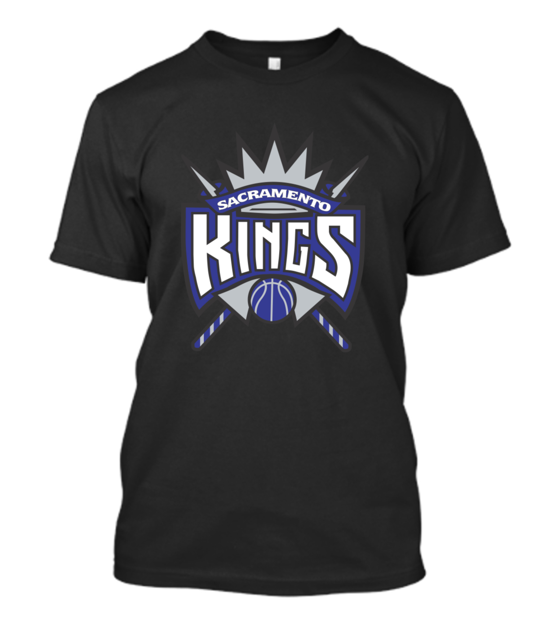 Sacramento Kings Basketball Logo Crest With Crown And Spears T-Shirt