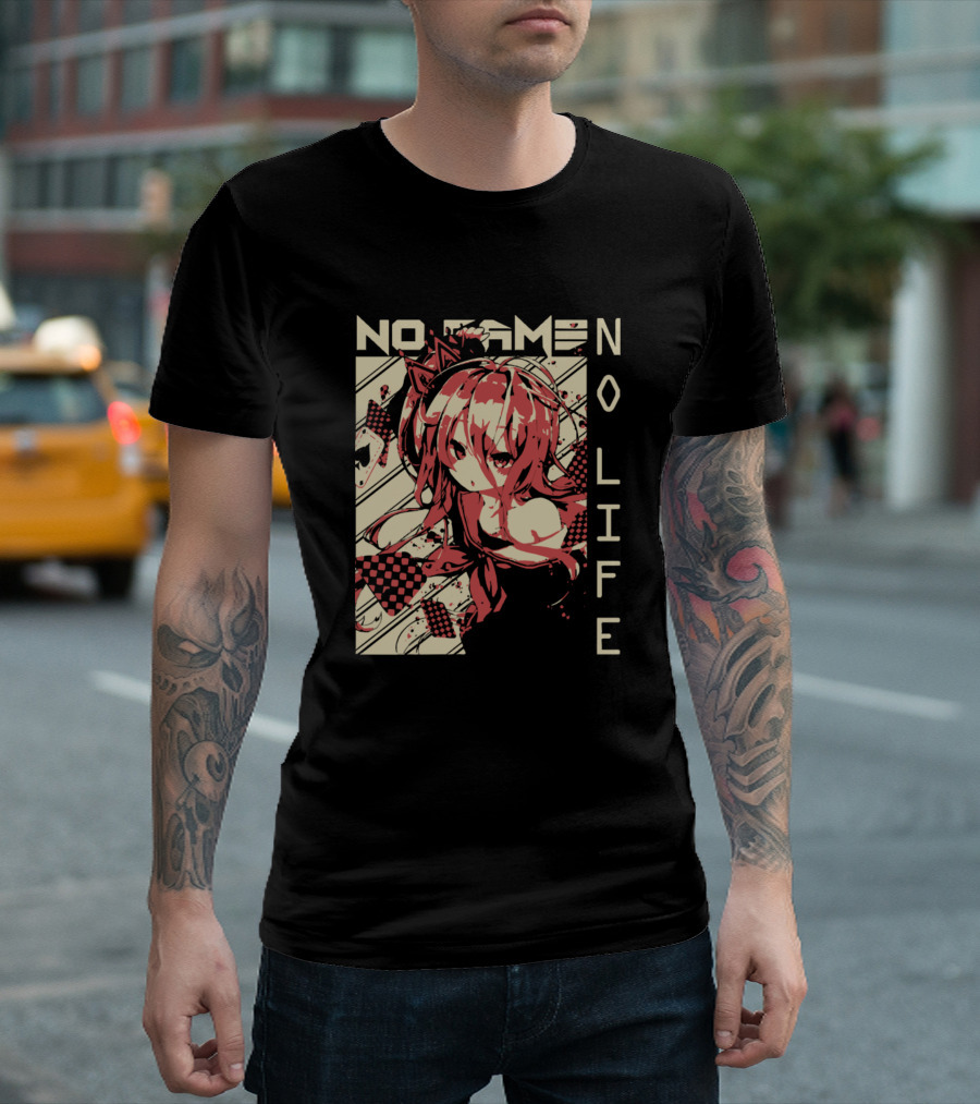 Shiro No Game No Life Anime Character With Crown And Checkered T-Shirt
