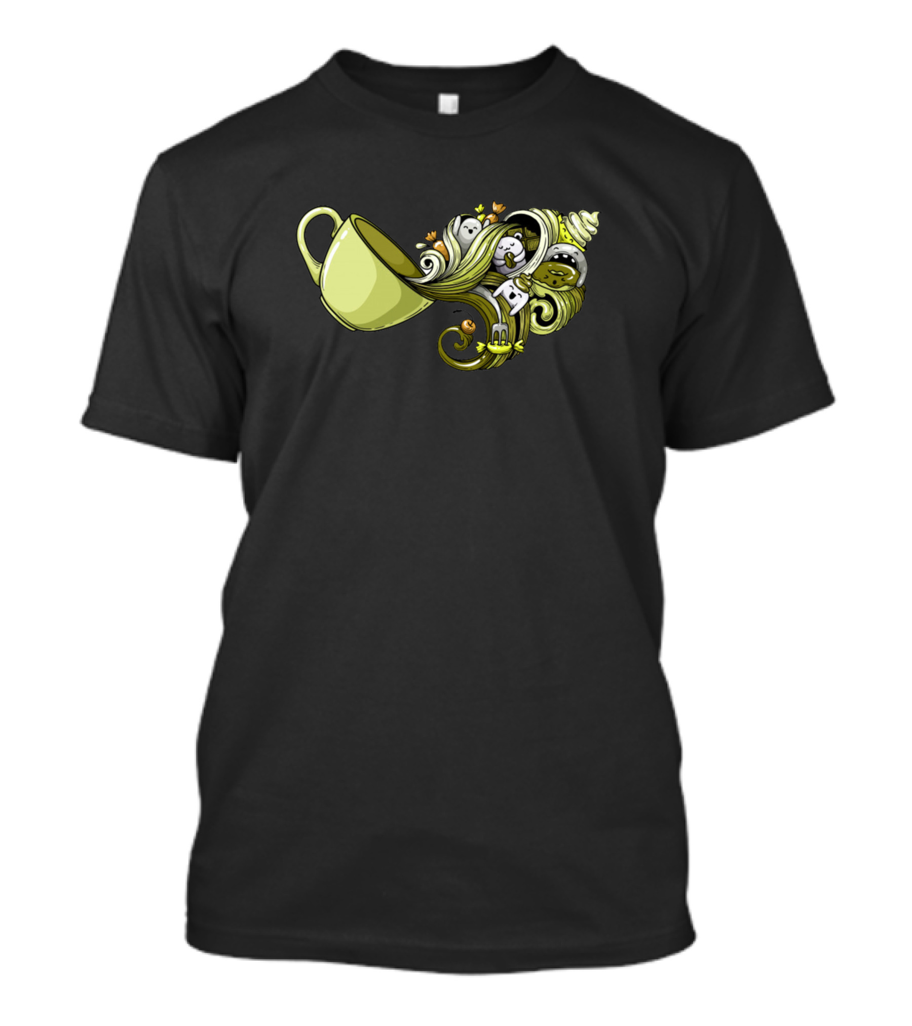 Spilled Coffee Cute Cup And Whimsical T-Shirt