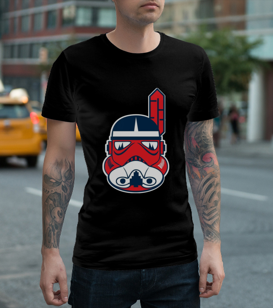 The Chief Will Whit Mask Stormtrooper Red and Blue Feather Helmet T-Shirt