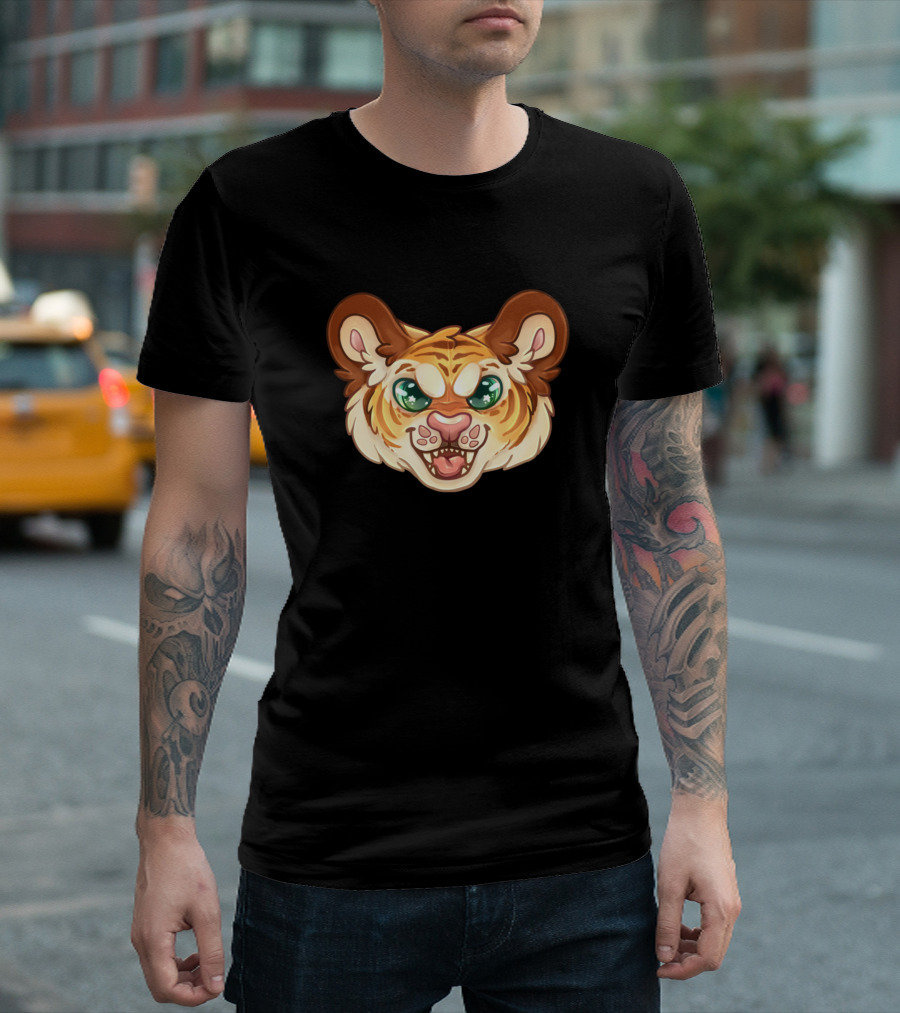 Tiger Natural Cute Cartoon Face T-Shirt