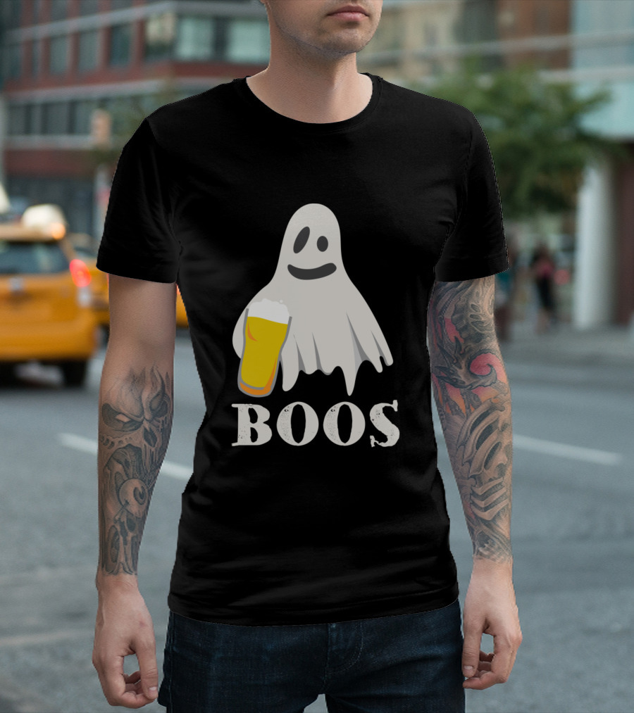 Ghost Holding Beer Boos T-Shirt