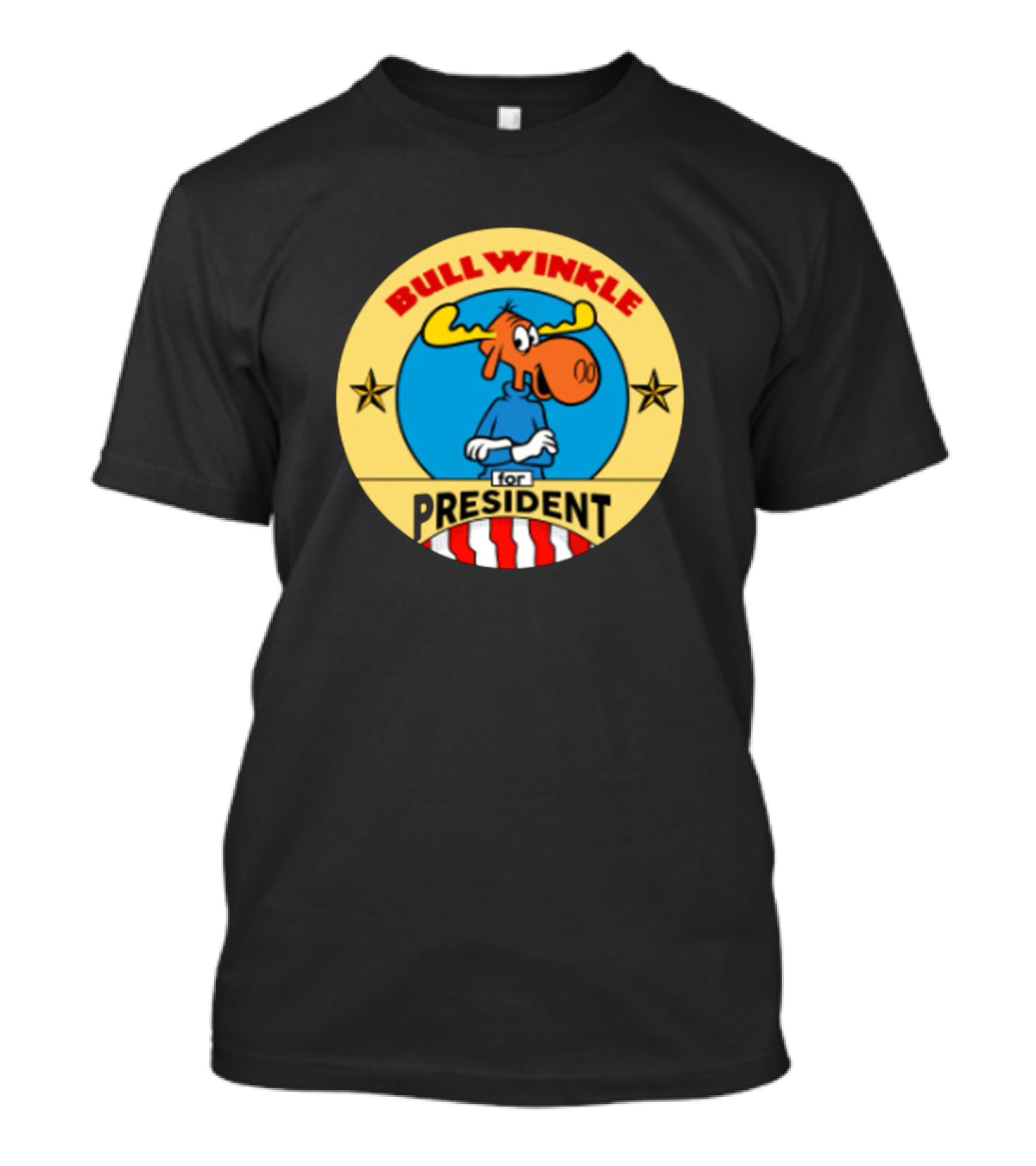 Bullwinkle For President Stars And Stripes Badge T-Shirt