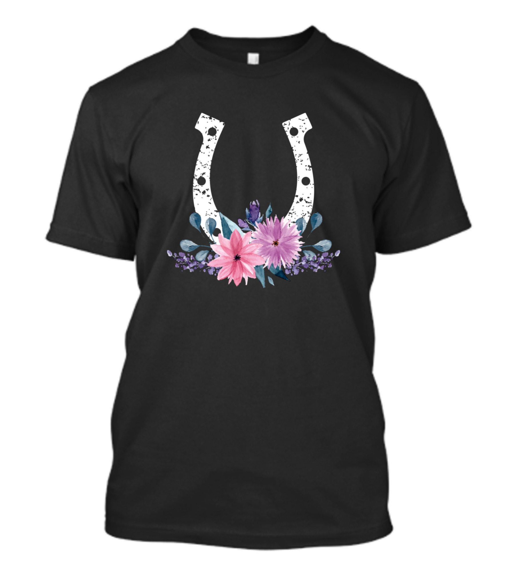Cowgirl Horse Lover Cute Floral Horseshoe T-Shirt
