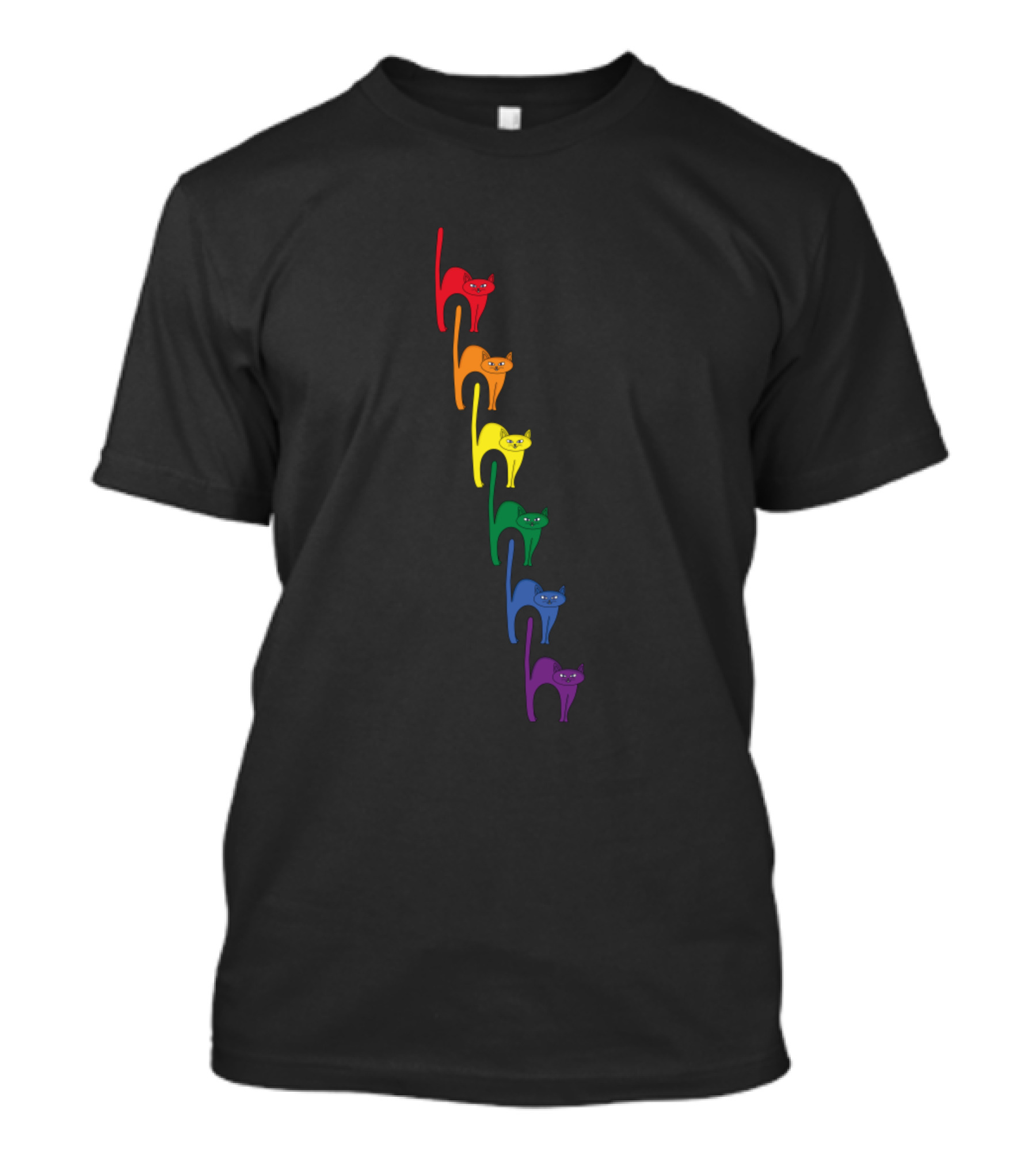 Cute Cats In Rainbow Flag Colors T-Shirt