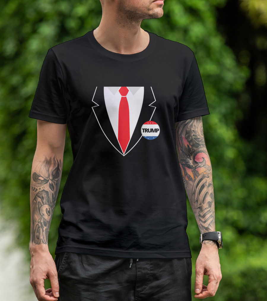 Donald Trump Suit Red Tie Trump Badge T-Shirt