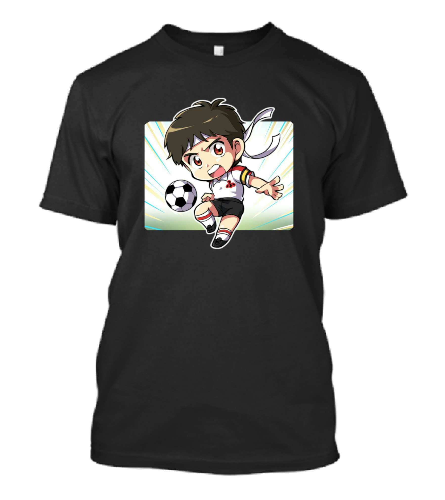 Durango Matsuyama Soccer Anime Character With Headband And Soccer Ball T-Shirt