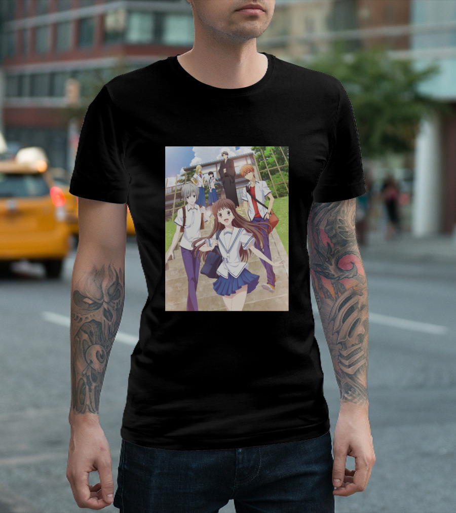 Fruits Basket Anime Character Group Walking Downstairs Scene T-Shirt