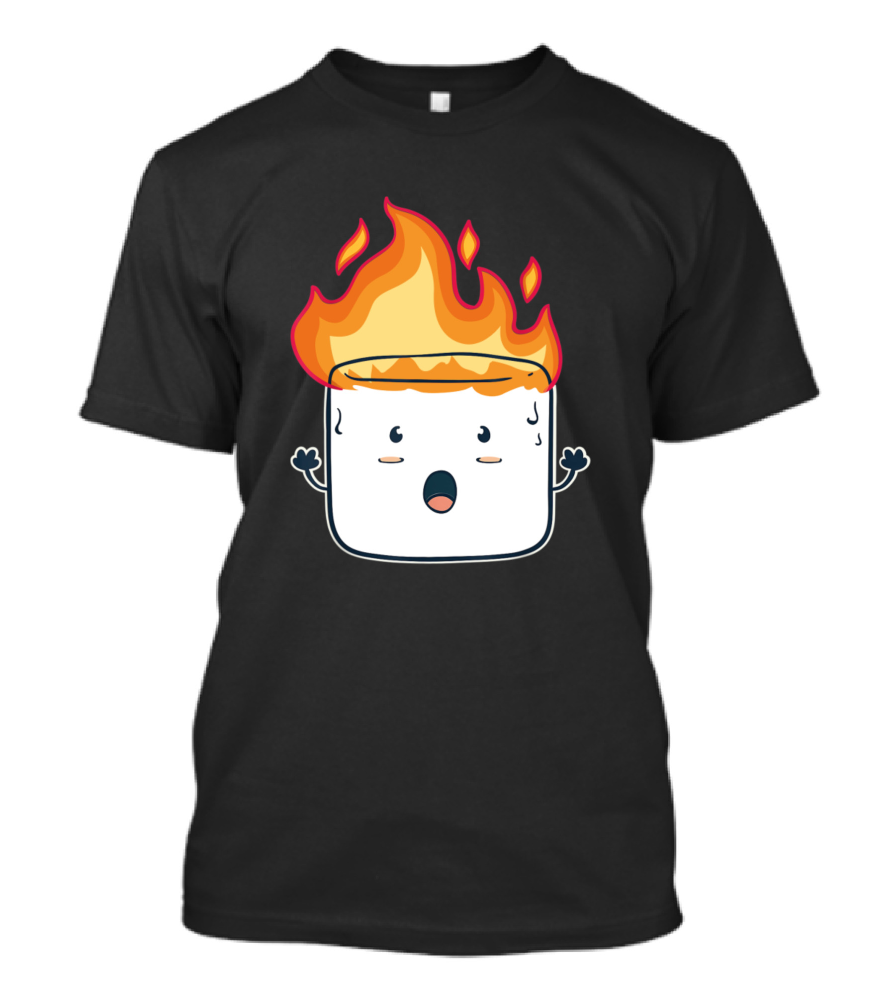 Burning Marshmallow Funny Camping Characters For Campers T-Shirt