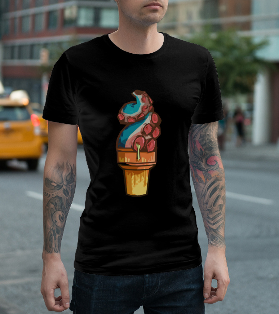 Ice Cream Tentacle Cone T-Shirt