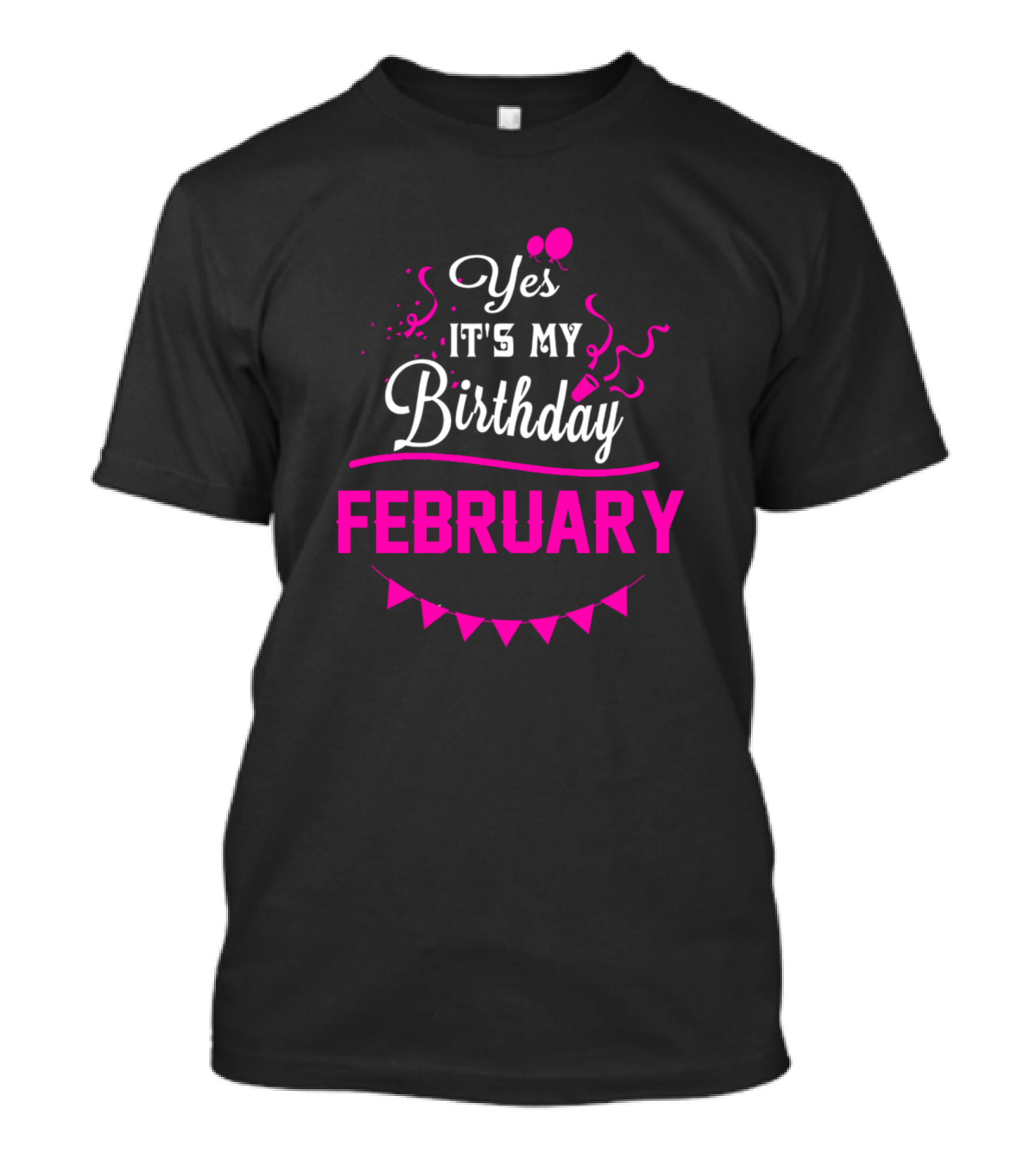Yes It's My Birthday February Celebration Balloons And Streamers T-Shirt
