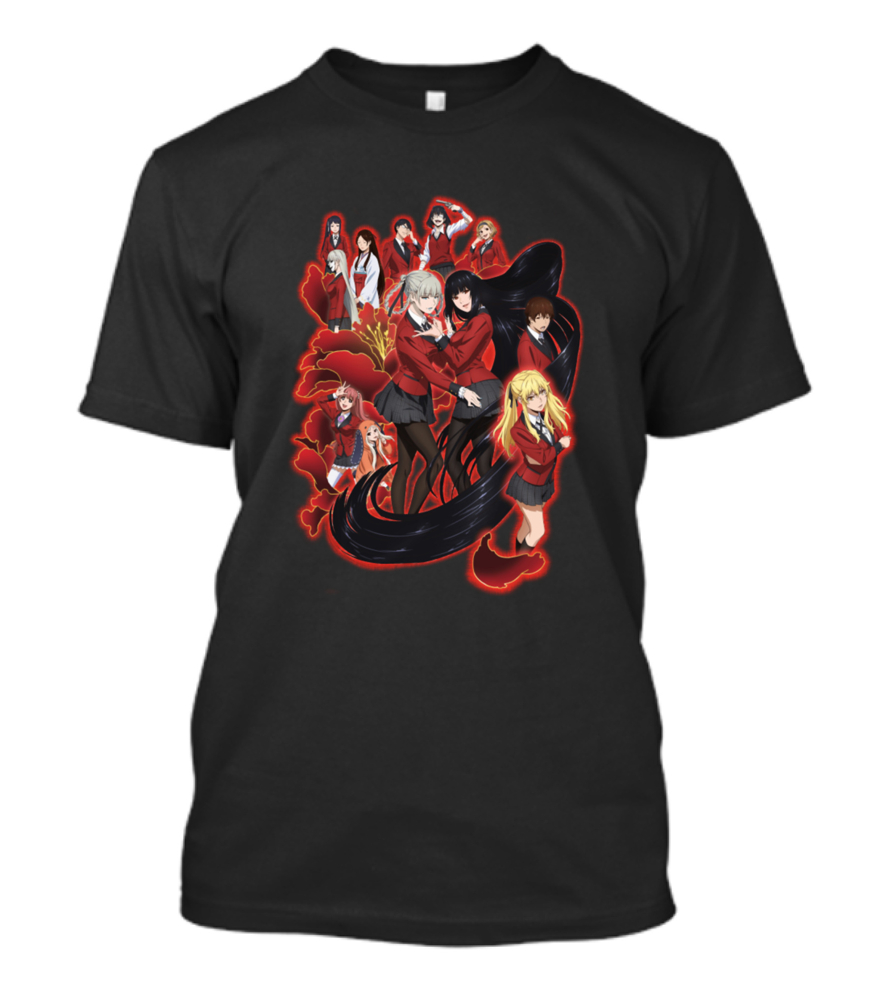 Kakegurui Zipped Anime Characters Red School Uniforms T-Shirt