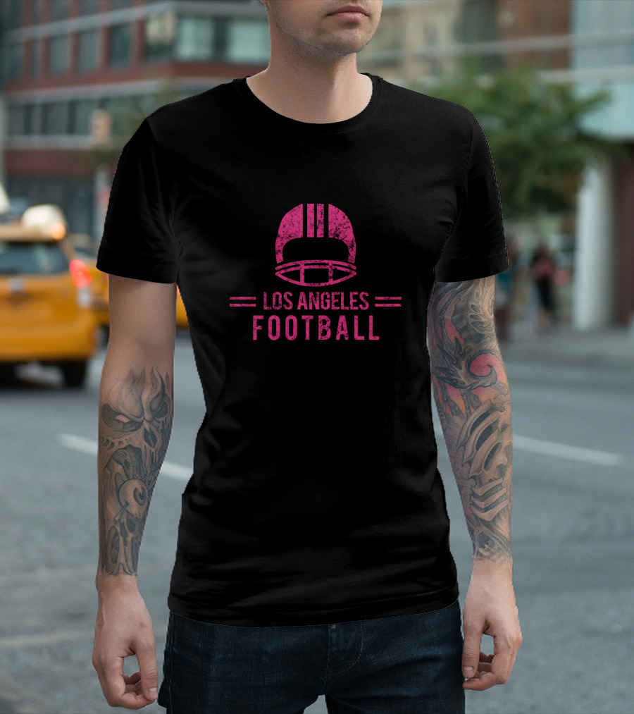 Los Angeles Football Breast Cancer Awareness Helmet T-Shirt