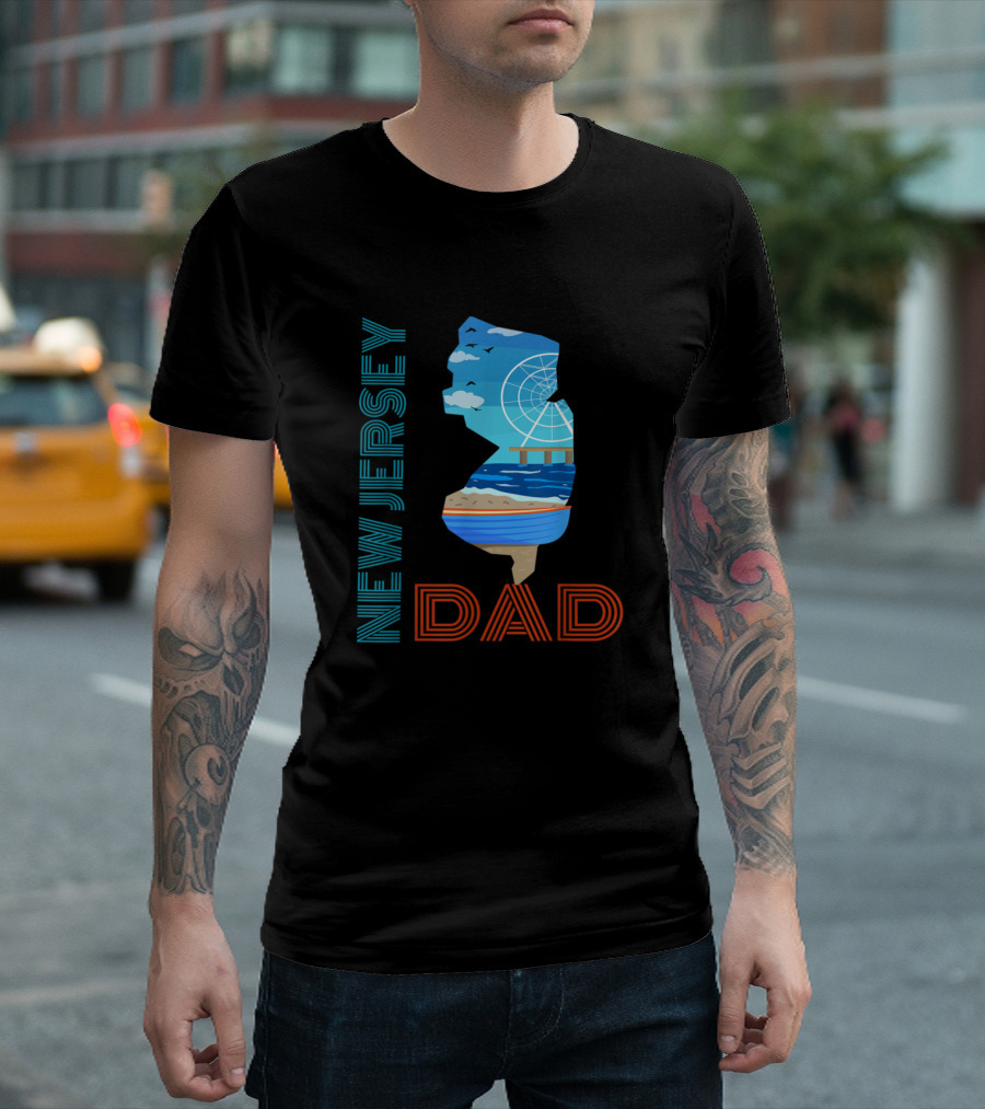 New Jersey Dad Vintage Beach Ferris Wheel T-Shirt