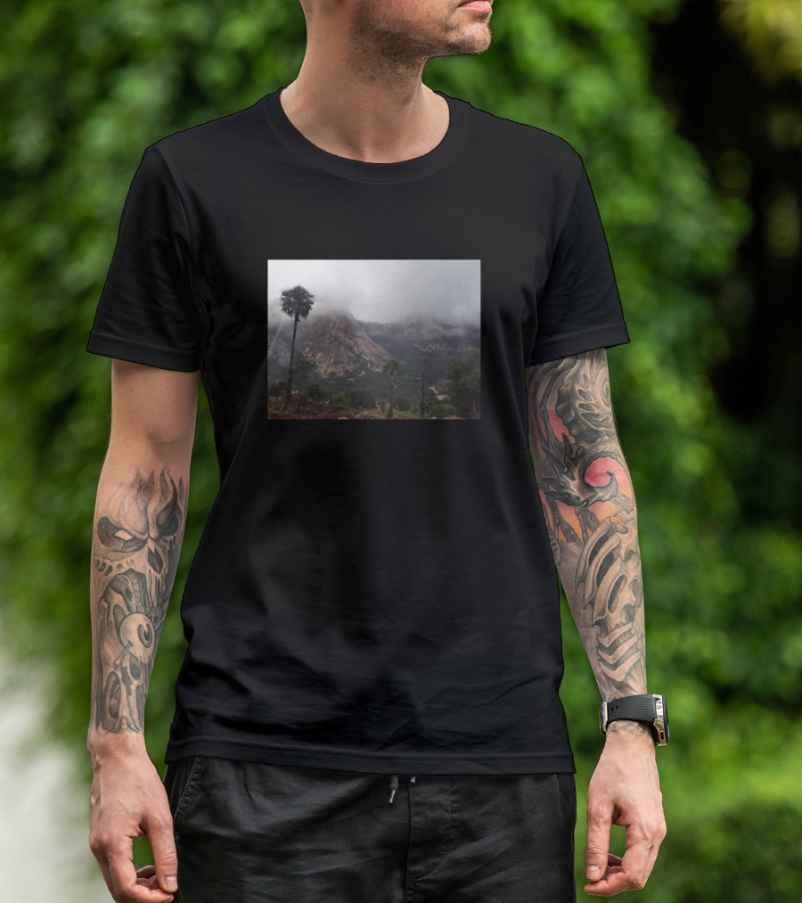 Mountain With Fog Forest Scene T-Shirt
