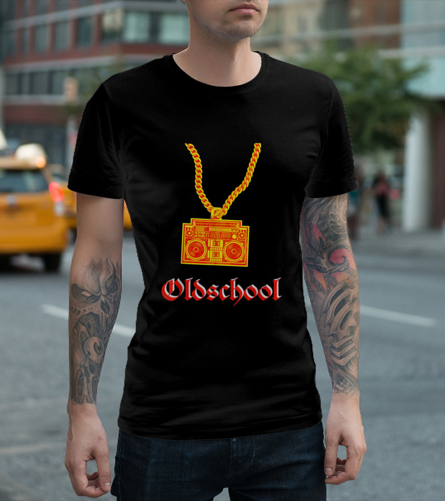 Oldschool Vintage Boombox Gold Chain Hip Hop 80s 90s Co T-Shirt