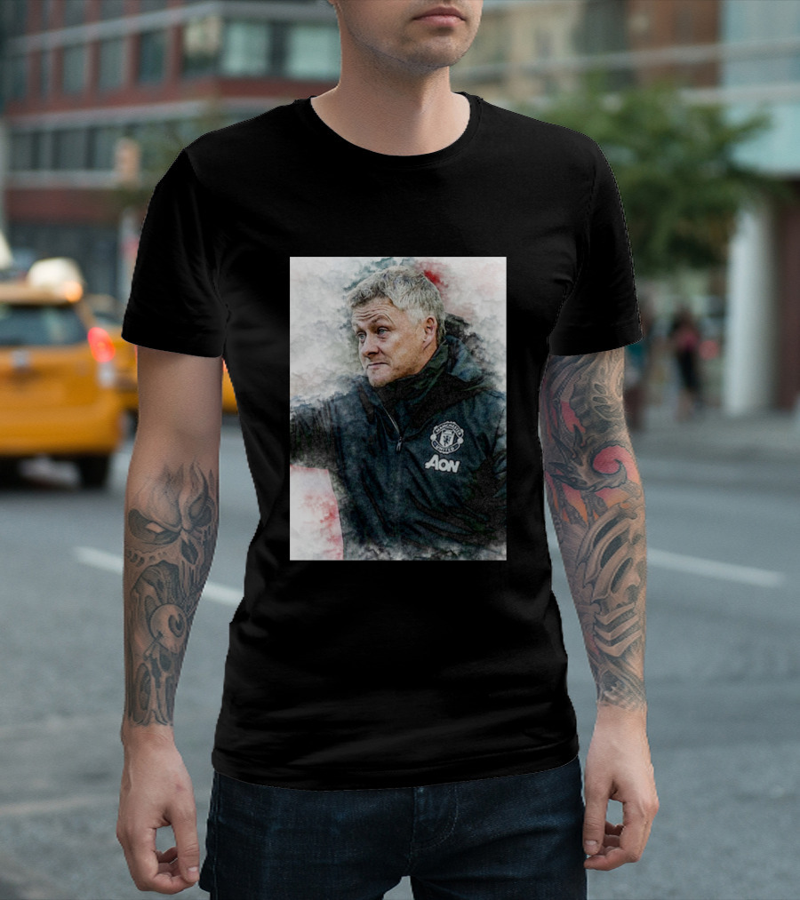 Ole Gunnar Solskjaer Manchester United Football Club Aon Jacket Coach T-Shirt
