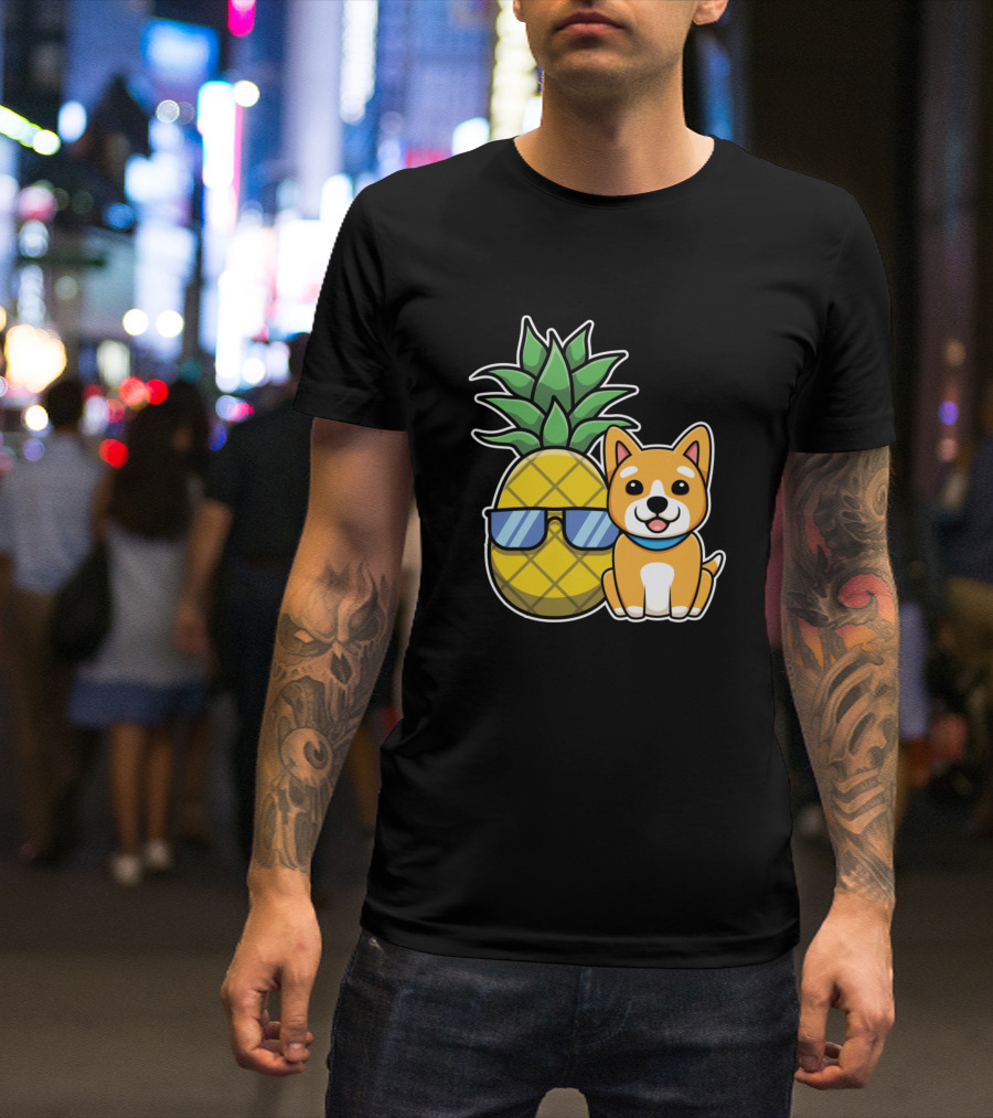 Aloha Hawaii Pineapple Sunglasses Dog Puppy Beaches T-Shirt