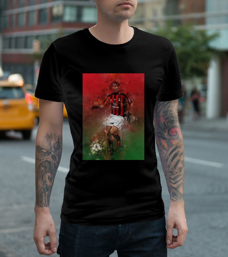 Ricardo Kaka AC Milan Soccer Watercolor T-Shirt