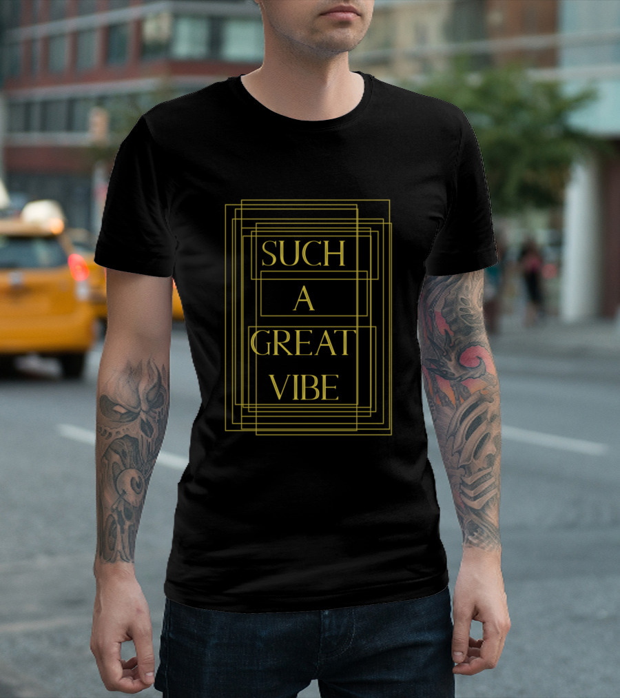 Such a Great Vibe Geometric Yellow Frame Art Deco T-Shirt