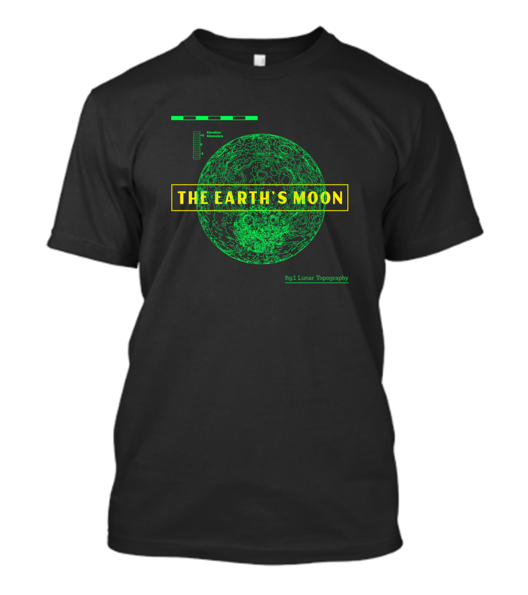 The Earth's Moon Lunar Topography Space Lover T-Shirt