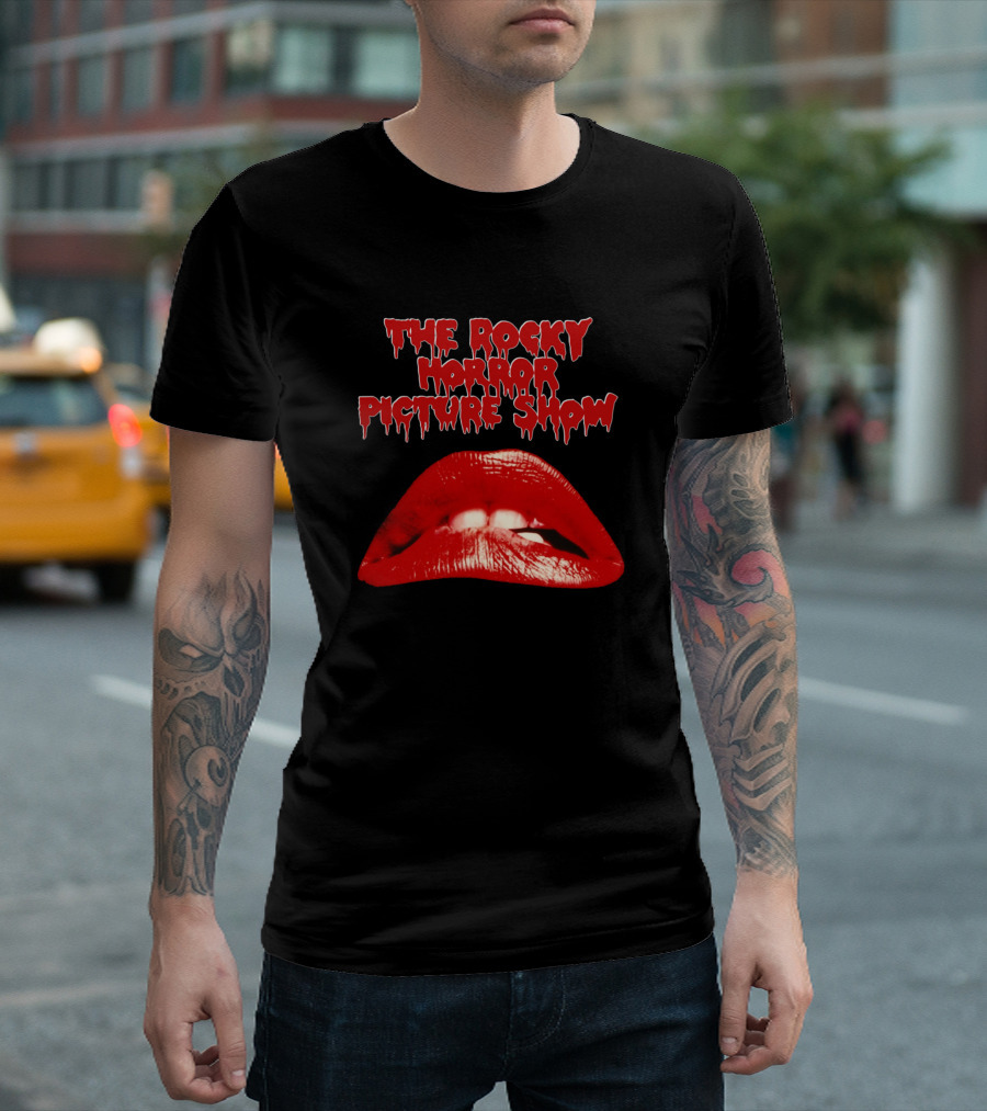 The Rocky Horror Picture Show Lips Iconic Red Dripping Text T-Shirt