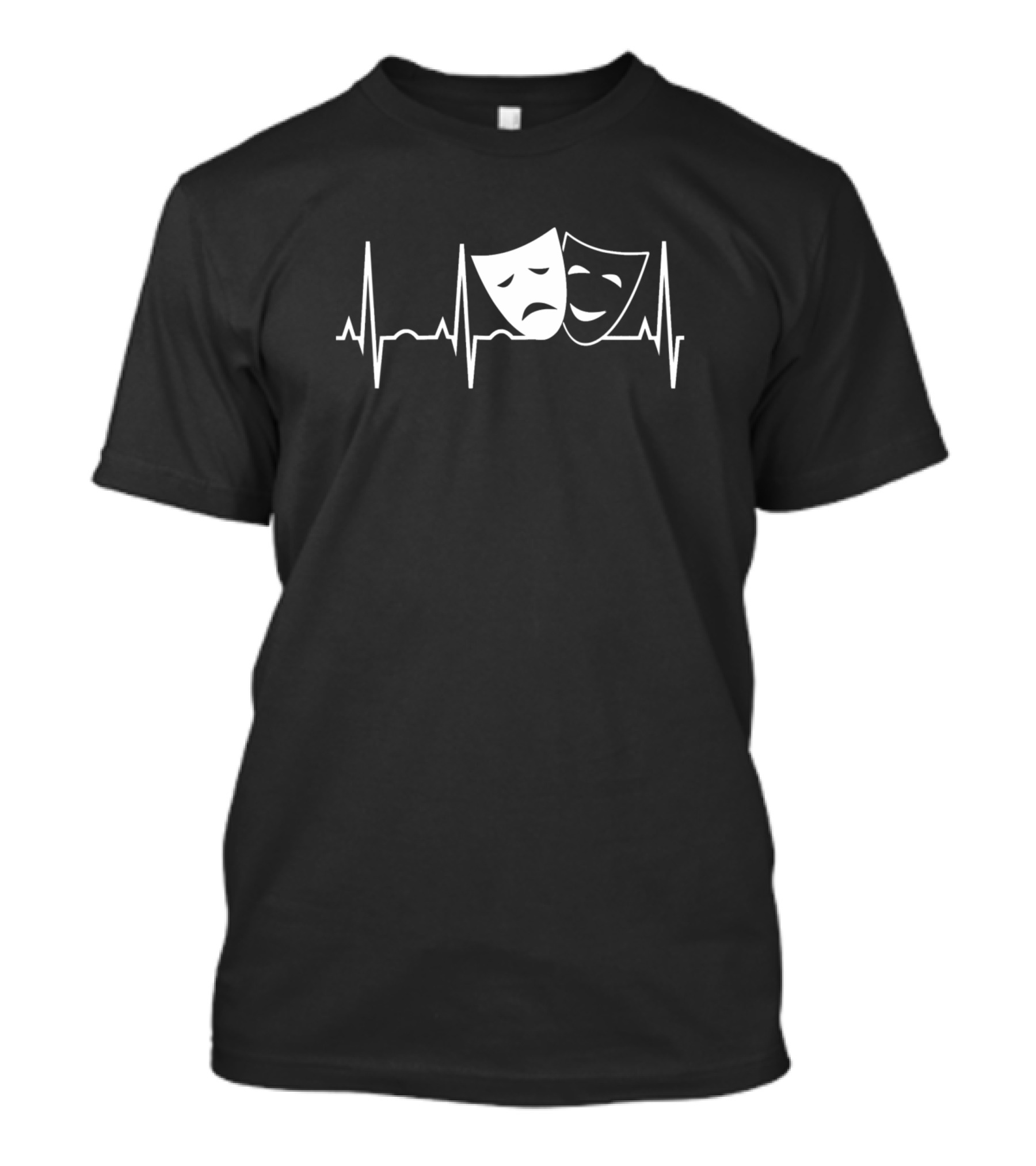Theatre Drama Masks Heartbeat Line T-Shirt