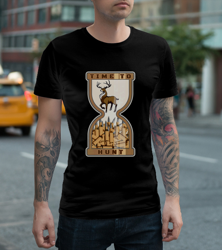 Time To Hunt Deer Hunting Bullets Hourglass T-Shirt
