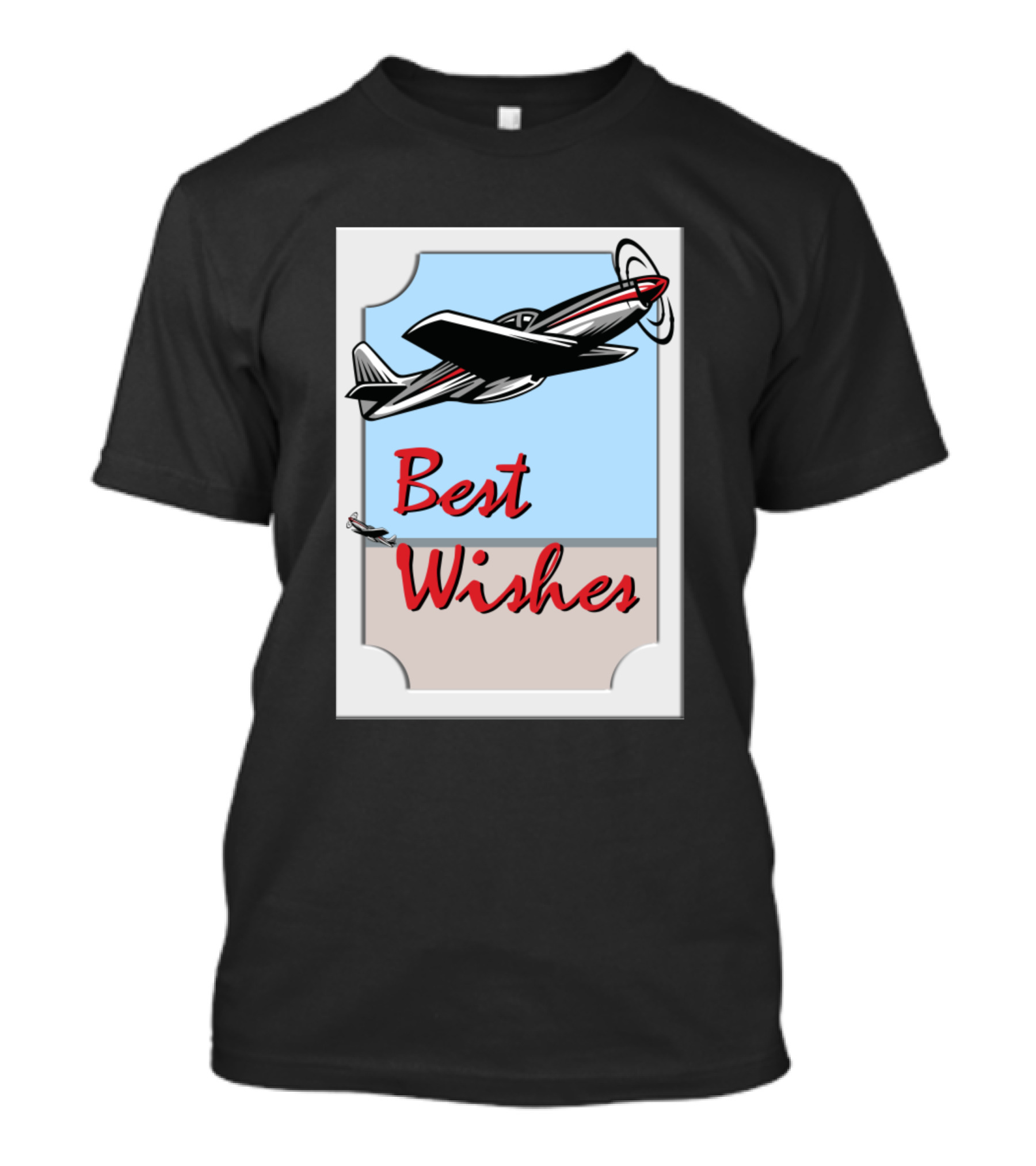 Best Wishes Airplane Scene T-Shirt