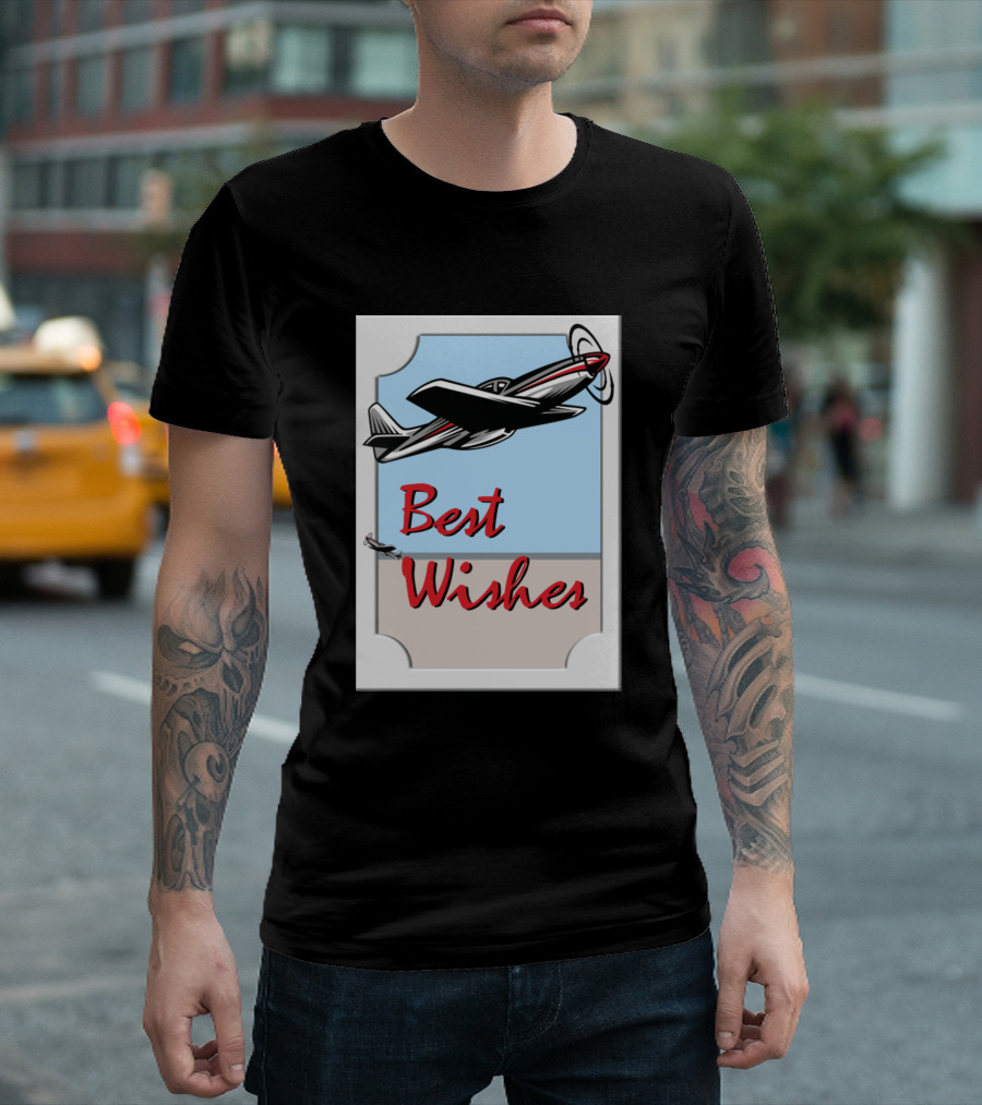 Best Wishes Airplane Scene T-Shirt