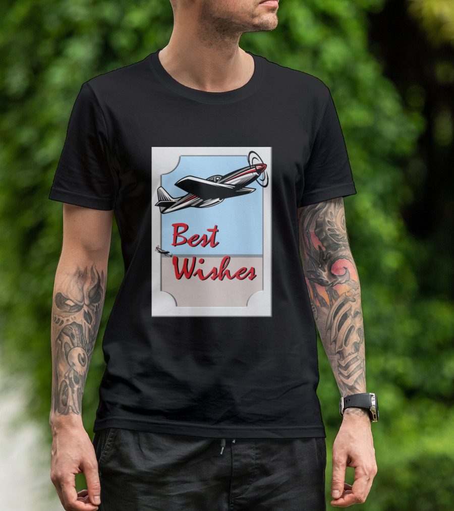 Best Wishes Airplane Scene T-Shirt