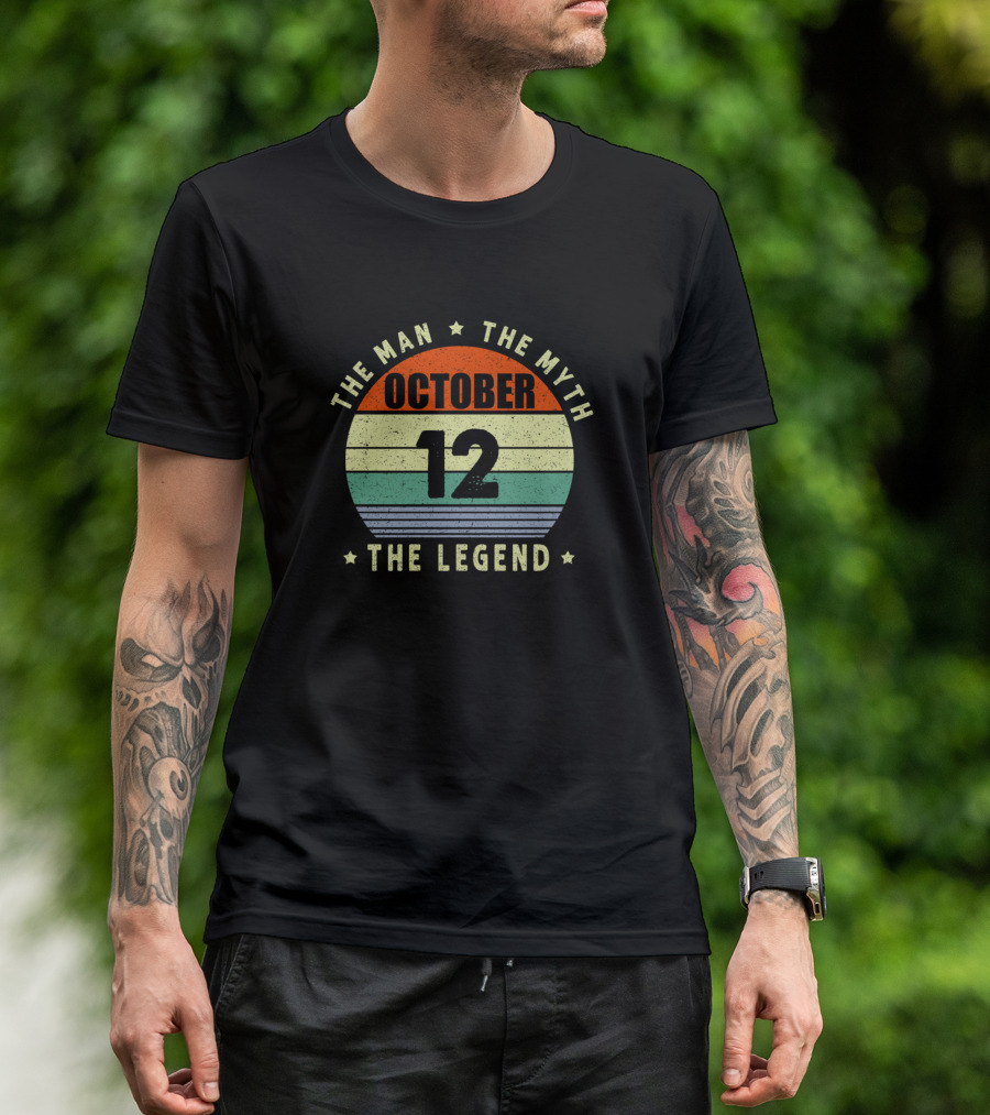 The Man The Myth October 12 The Legend Vintage T-Shirt