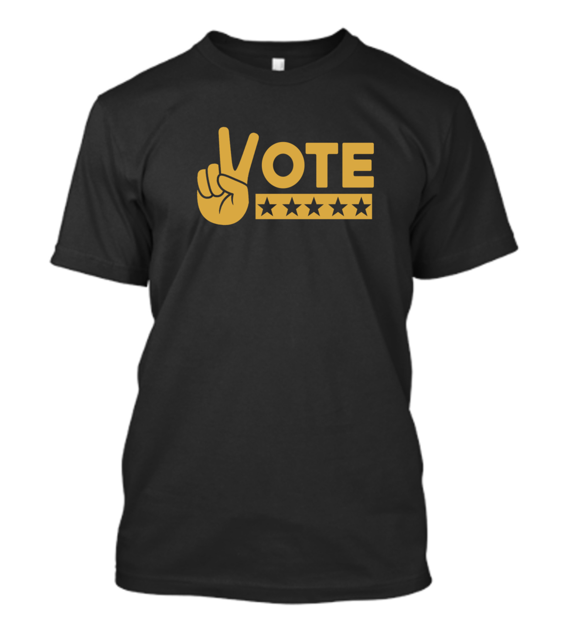 Voter Registration Election Day Gold Vote Peace Sign Stars T-Shirt