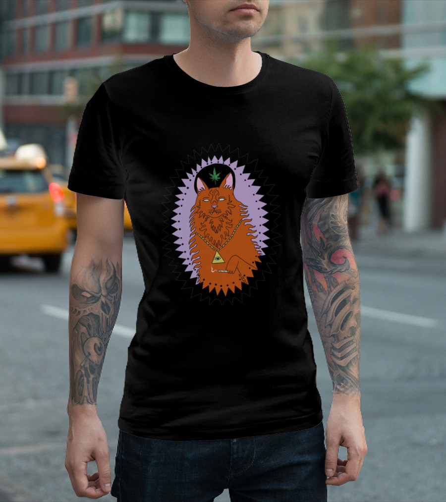 Wavves Cat with Gold Chain and Eye Pendant T-Shirt