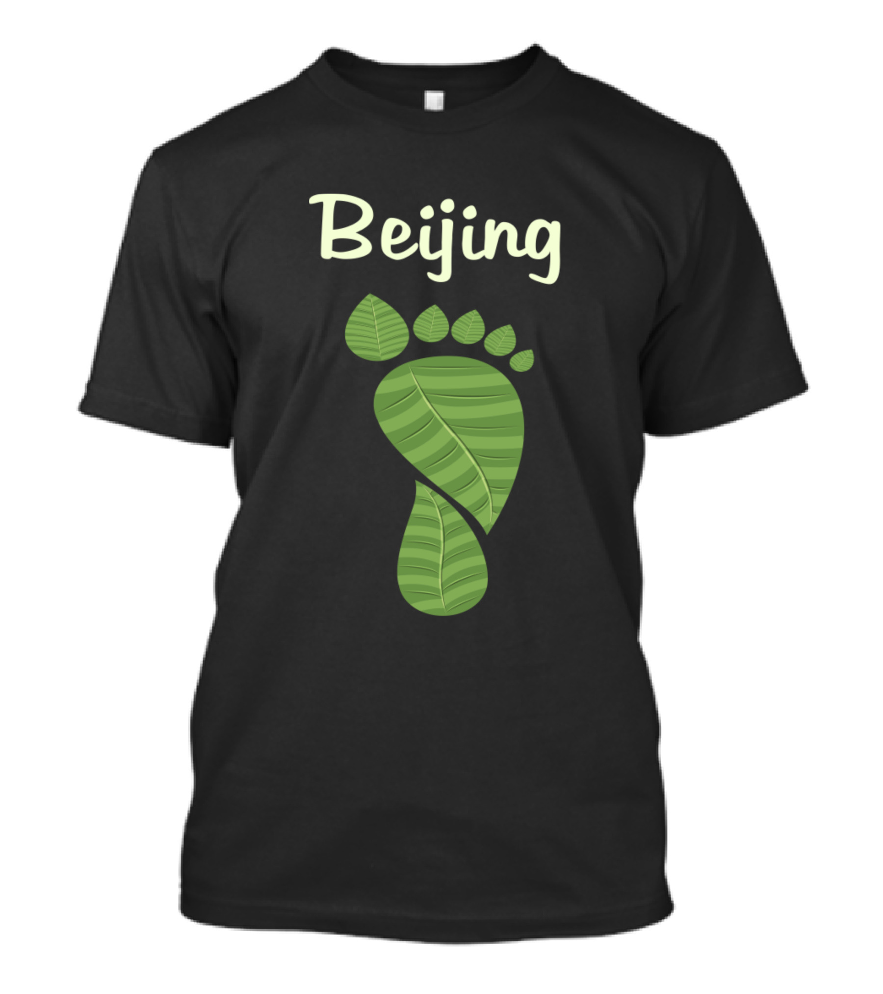 Beijing Footprint Leaf Pattern World Leaves T-Shirt
