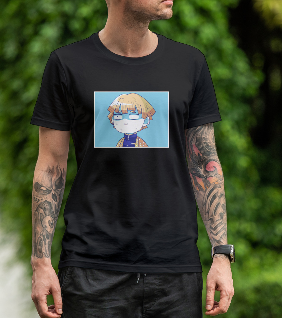 Zenitsu Demon Slayer Sweat Drop Funny Face T-Shirt