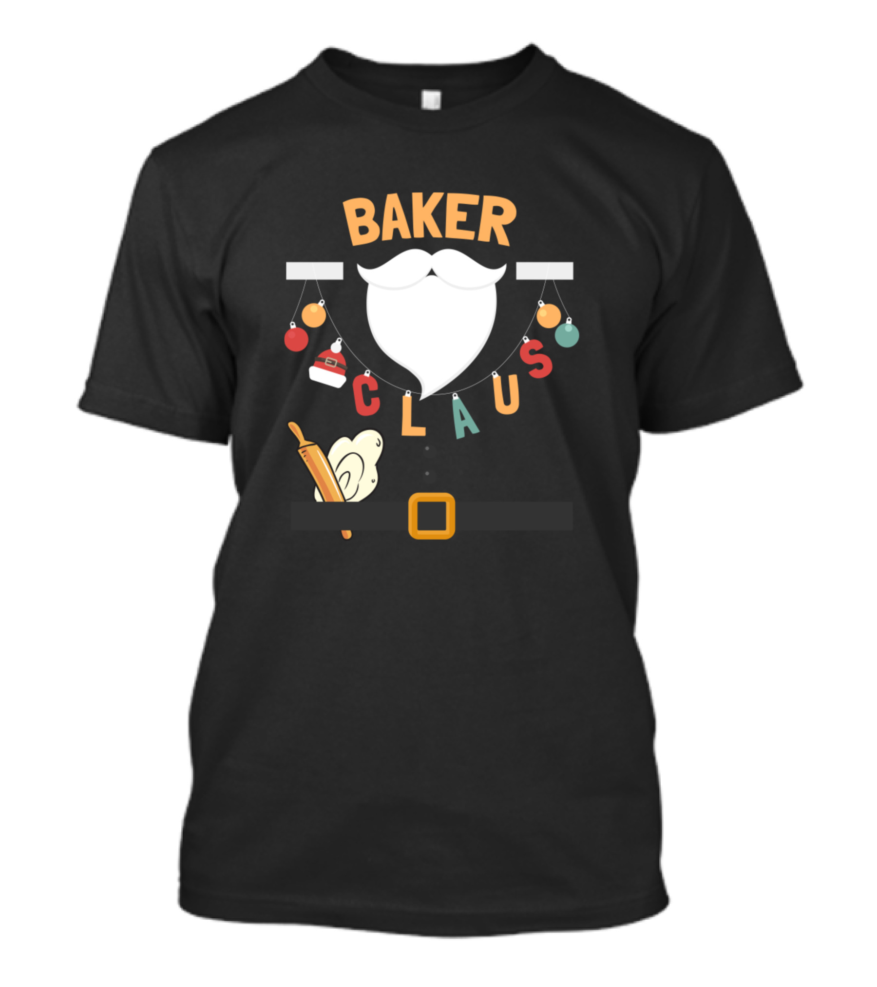 Baker Claus Santa Hat Rolling Pin Cookie Christmas Ornaments T-Shirt