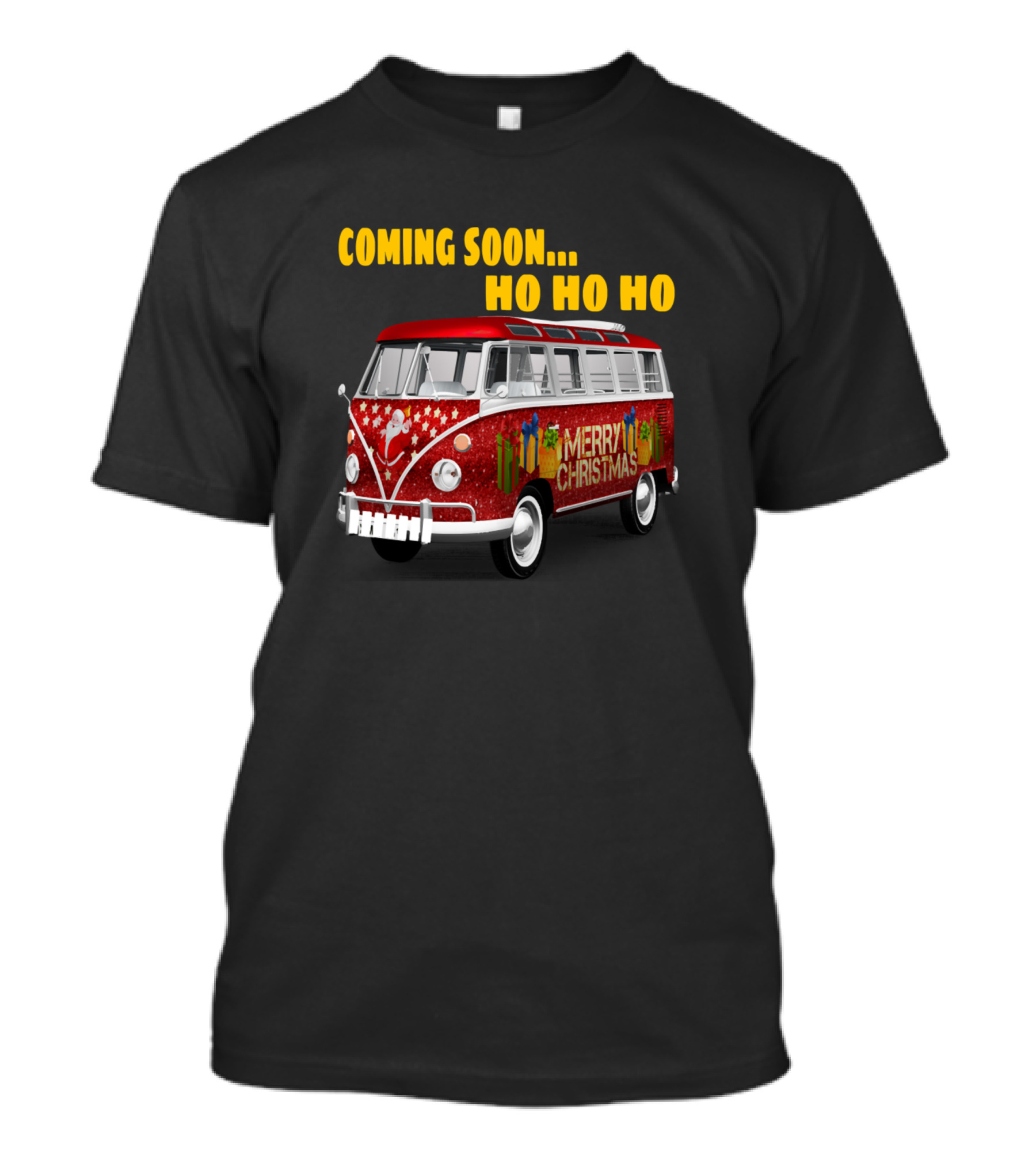 Coming Soon Ho Ho Ho Merry Christmas Santa Bus T-Shirt
