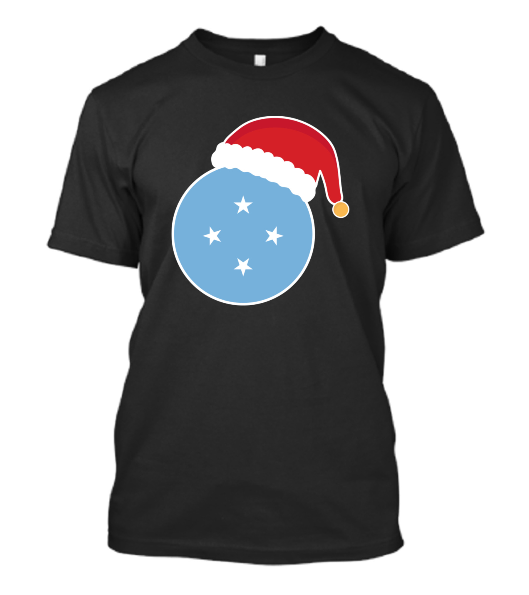 Christmas Micronesia Flag Santa Claus T-Shirt