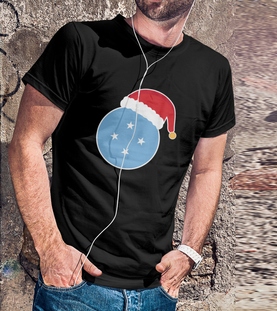 Christmas Micronesia Flag Santa Claus T-Shirt