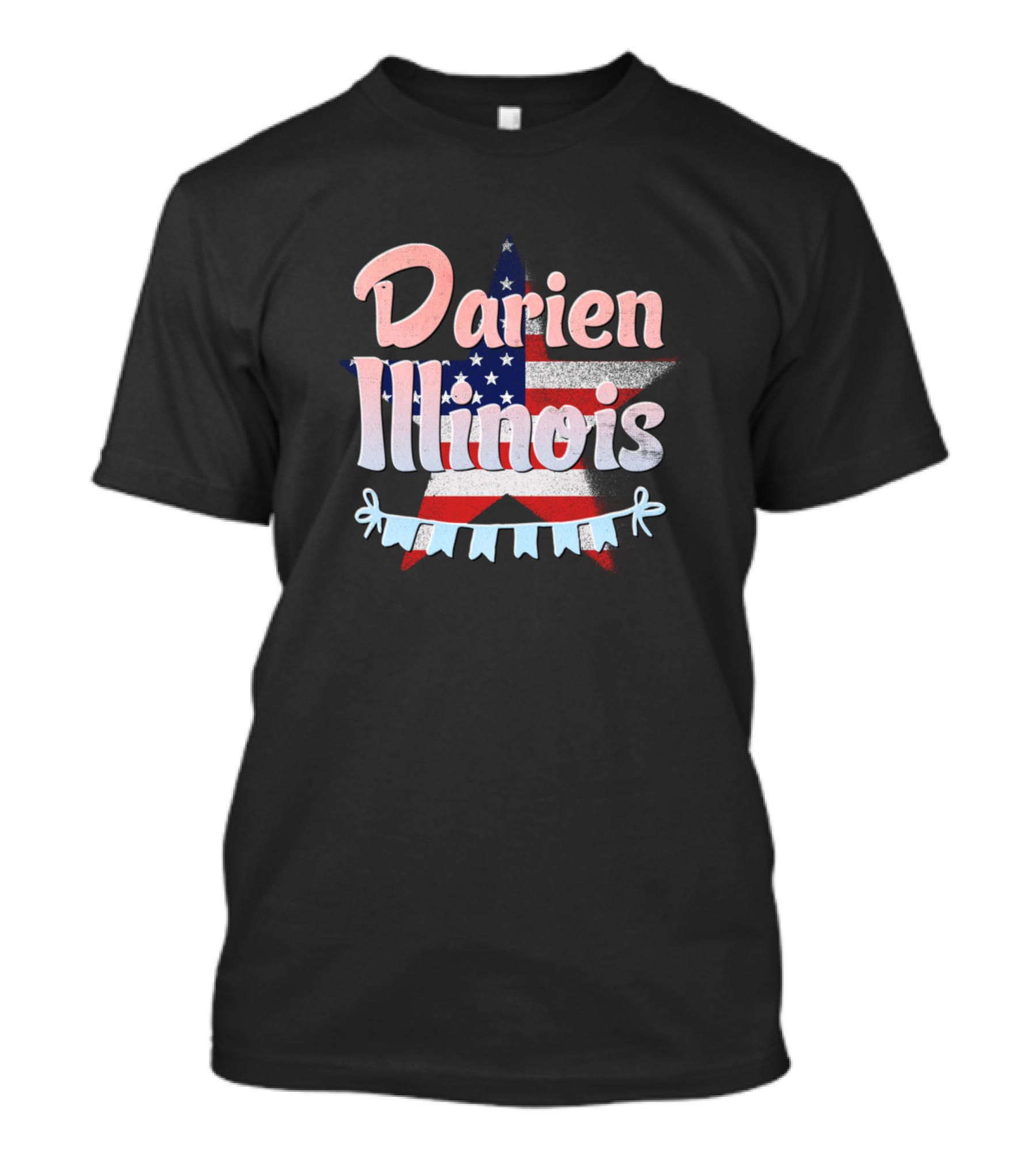 Darien Illinois American Flag Star Banner T-Shirt